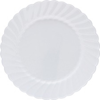 Classicware 10-1/4" Heavyweight Plates - Picnic, Party - Disposable - 10.3" Diameter - White - Plastic Body - 12/Pack - 12 / Carton