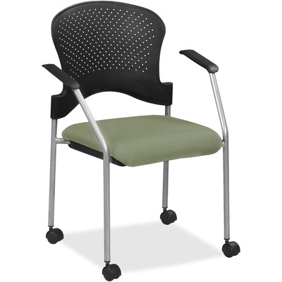 Eurotech Breeze Chair with Casters - Mint Chocolate Seat Color - Fabric Seat Material - Mint Chocolate Back Color - Plastic Back Material - Gray Frame Color - Four-legged Base - Armrest - 1 Each