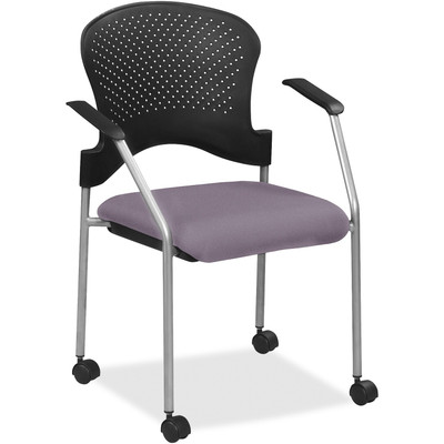 Eurotech Breeze Chair with Casters - Violet Seat Color - Fabric Seat Material - Violet Back Color - Plastic Back Material - Gray Frame Color - Four-legged Base - Armrest - 1 Each