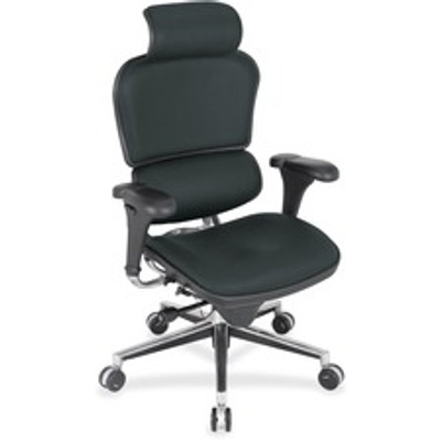 Eurotech Ergohuman Leather Executive Chair - Black Seat Color - Vinyl, Fabric, Leather Seat Material - Black Back Color - Vinyl, Fabric, Leather Back Material - 5-star Base - 1 Each