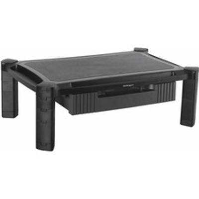StarTech.com Monitor Riser with Drawer - Height Adjustable - Large - Up to 32" Screen Support - 22 lb Load Capacity - 6.60" Height x 13" Width - Desktop, Tabletop - Plastic - Black