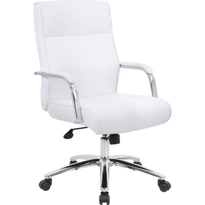 Boss Conf Chair, White - White - 1 Each