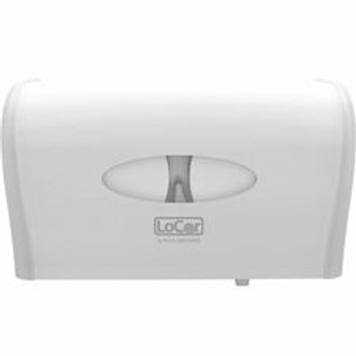 LoCor Side-By-Side Bath Tissue Dispense - 300 x Sheet - 5.2" Height x 14.9" Width x 9.1" Depth - White - 1 Each