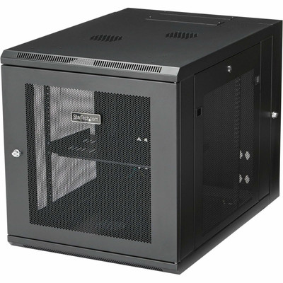StarTech.com 12U Wall-Mount Server Rack Cabinet - 24 in. Deep - Hinged - For Server, LAN Switch, Patch Panel - 12U Rack Height23.80" Rack Depth - Wall Mountable - Black - Steel, Steel Mesh - 198.42 lb Maximum Weight Capacity