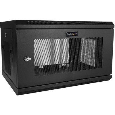 StarTech.com 6U Wall-Mount Server Rack Cabinet - Up to 16.9 in. Deep - For Server, LAN Switch, Patch Panel - 6U Rack Height14.80" Rack Depth - Wall Mountable Enclosed Cabinet - 2 Post - Black - Steel Mesh, Steel - 198.42 lb Maximum Weight Capacity