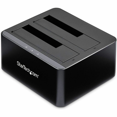StarTech.com Drive Dock SATA/600 - USB 3.1 Type B Host Interface - UASP Support External - Black - Hot Swappable Bays - 2 x HDD Supported - 2 x SSD Supported - 2 x Total Bay - 2 x 2.5"/3.5" Bay - Plastic, Aluminum