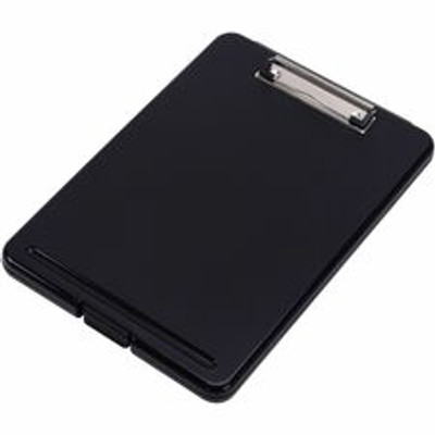 Business Source Storage Clipboard - 8 1/2" x 11" Sheet Size - Plastic - Black - 12 / Carton