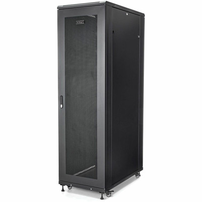 StarTech.com 42U Server Rack Cabinet - Equipment Rack - 36in Deep Enclosure - For Server - 42U Rack Height - Black - Steel, Mesh - 1999.59 lb Maximum Weight Capacity - 1999.59 lb Static/Stationary Weight Capacity