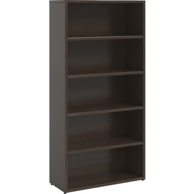 Lorell Prominence 2.0 Bookcase - 69" Height x 34" Width x 12" Depth, x 1" Thickness Top - 0 Door(s) - 5 Shelve(s) - Band Edge - Material: Particleboard - Finish: Laminate - 1 Each