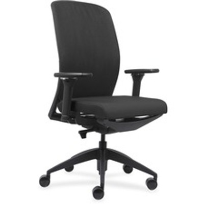 Lorell Executive High-Back Office Chair - Black Seat Color - Fabric Seat Material - Black Back Color - Fabric Back Material - Black Frame Color - High Back - Armrest - 1 Each