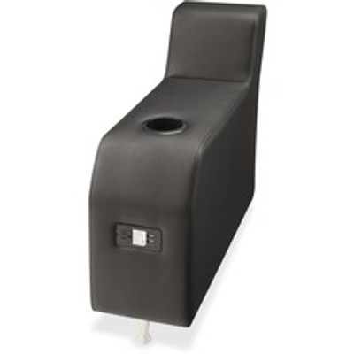 Lorell Fuze Modular Series Lounge Adder Arm - Black - Leather - 1 Each
