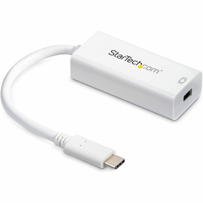 StarTech.com USB C to Mini DisplayPort Adapter - USB C to mDP Adapter - 4K 60Hz - 1 x 24-pin Type C USB Male - 1 x 20-pin Mini DisplayPort DisplayPort 1.2 Digital Audio/Video Female - 3840 x 2160 Supported - White - 1 Each