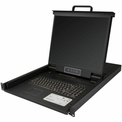 StarTech.com 8 Port Rackmount KVM Console for Server Rack - VGA KVM - 19in - 1U - 8 Computer(s) - 19" LCD - SXGA - 1280 x 1024 - 2 x PS/2 Port - 2 x USB - 1 x VGA - 9 - Daisy Chain - Keyboard - TouchPad - 1U High - PC - Black