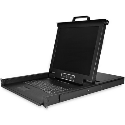 StarTech.com 8-Port Rackmount KVM Console with 17" Display - 8 Computer(s) - 17" LCD - SXGA - 1280 x 1024 - 2 x PS/2 Port - 2 x USB - 1 x VGA - 8 - Keyboard - TouchPad - 120 V AC, 230 V AC Input Voltage - 1U High - PC - Steel - Black