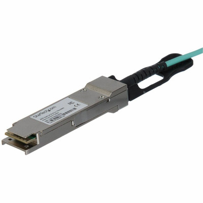StarTech.com Fiber Optic Network Cable - 49.21 ft Fiber Optic Network Cable for Network Device, Server, Switch, Router, Transceiver - First End: 1 x QSFP+ Network - Male - Second End: 1 x QSFP+ Network - Male - 40 Gbit/s - Black - 1 Each