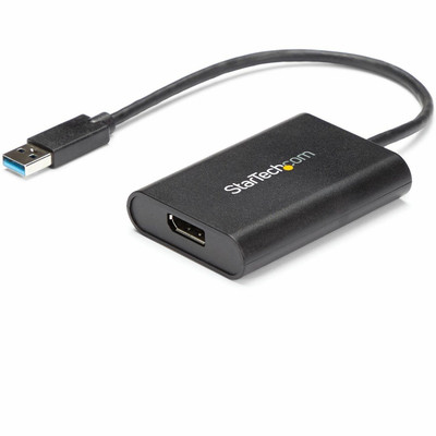 StarTech.com USB to DisplayPort Adapter - USB 3.0 - 4K 30Hz - 1 x 9-pin Type A USB 3.0 USB Male - 1 x 20-pin DisplayPort Digital Audio/Video Female - 3840 x 2160 Supported - Black - 1 Each - TAA Compliant