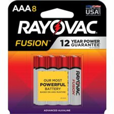 Rayovac Fusion Alkaline AAA Batteries - For Multipurpose - AAA - 8 / Pack