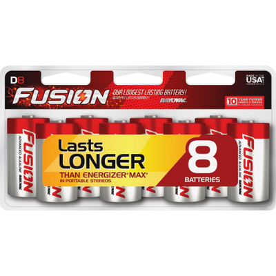 Rayovac Fusion Alkaline D Battery 4-Packs - For Multipurpose - D - 4 / Carton