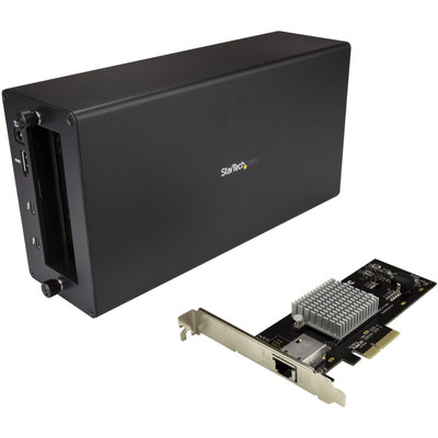StarTech.com Thunderbolt 3 to 10GbE NIC - Thunderbolt 3 Expansion Chassis - Chassis + Card - Black - 1 Each