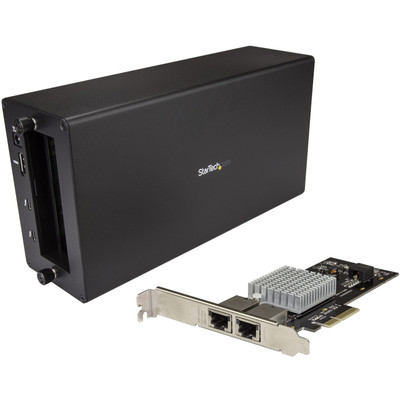 StarTech.com Thunderbolt 3 to 2-port 10GbE NIC Chassis - External PCIe Enclosure Plus Card - Black - 1 Each