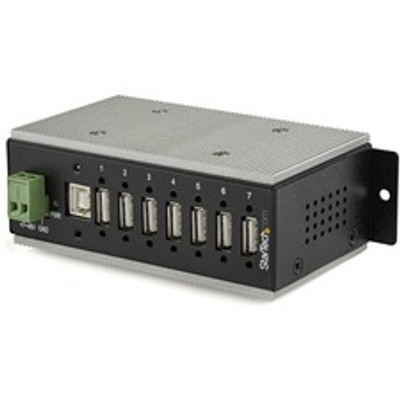 StarTech.com 7-Port Industrial USB 2.0 Hub with ESD Protection & 350W Surge Protection - USB Type B - External - 7 USB Port(s) - 7 USB 2.0 Port(s) - PC - TAA Compliant