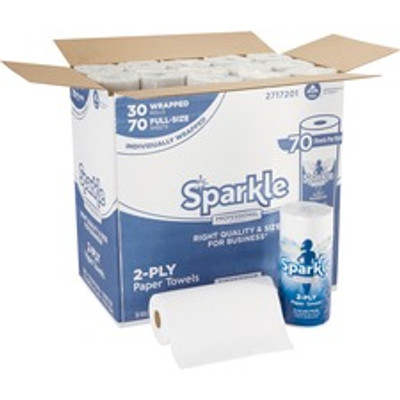Genuine Joe Solutions Hardwound Paper Towels - 1 Ply - 7" Width x 850 ft Length - White - 390 / Pallet