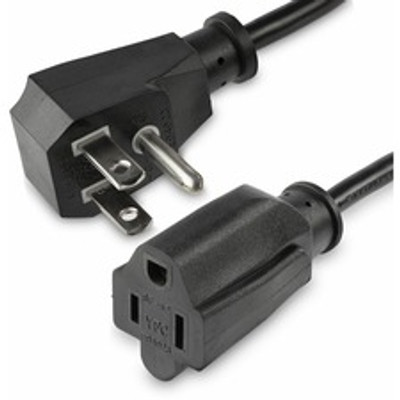 StarTech.com Power Extension Cord - Flat NEMA 5-15P to NEMA 5-15R - 1.5 ft. (18 in.) - For Desktop Computer, Printer, Scanner, Server - 125 V AC / 10 A - Black - 1.50 ft Cord Length - NEMA 5-15P / NEMA 5-15R - North America - 1 Each