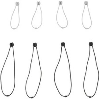 Bluelounge Pixi Reusable Ties - Cable Tie - Black Gray - 8 / Pack