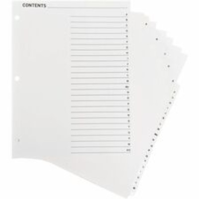 Business Source A-Z Tab Table of Contents Index Dividers - Printed Tab(s) - Character - A-Z - 25 Tab(s)/Set - 8.5" Divider Width x 11" Divider Length - Letter - 3 Hole Punched - White Divider - White Mylar Tab(s) - 25 / Set