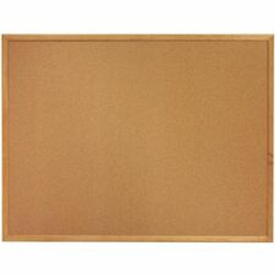 Lorell Bulletin Board - 18" Board Height x 24" Board Width - Cork Surface - Long Lasting, Warp Resistant - Brown Oak Frame - 1 Each