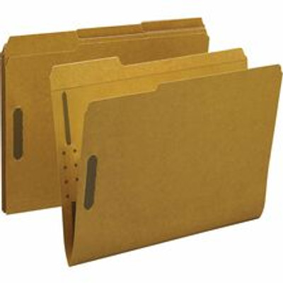 Business Source 1/3 Tab Cut Letter Recycled Fastener Folder - 8 1/2" x 11" - 2" Fastener Capacity - Top Tab Location - Assorted Tab Position - 10% Recycled - 50 / Box