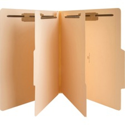 Business Source Letter Recycled Classification Folder - 8 1/2" x 11" - 2" Expansion - 2" Fastener Capacity - 2 Divider(s) - 18 pt. - 10% Recycled - 10 / Box