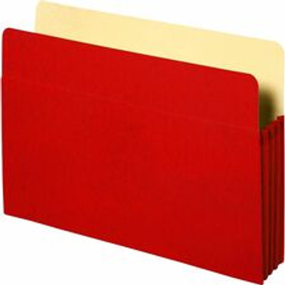 Business Source Letter Recycled File Pocket - 8 1/2" x 11" - 3 1/2" Expansion - Red - 10% Recycled - 1 Each