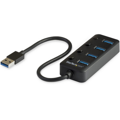 StarTech.com 4-Port USB 3.0 Hub - 4x USB-A with Individual On/Off Switches - USB - External - 4 USB Port(s) - 4 USB 3.0 Port(s) - UASP Support - Linux, PC