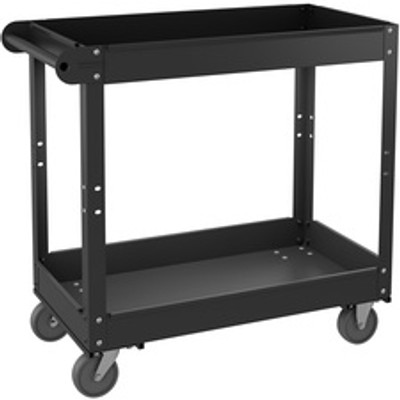 Lorell Utility Cart - 2 Shelf - 400 lb Load Capacity - Steel - 30" Length x 16" Width x 32" Height - Black - 1 Each