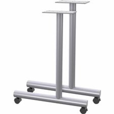 Lorell Training Table C-Leg Table Base with 2" Casters - Metallic Silver C-leg Base - 27" Height x 1.50" Width x 22" Depth - 1 Set