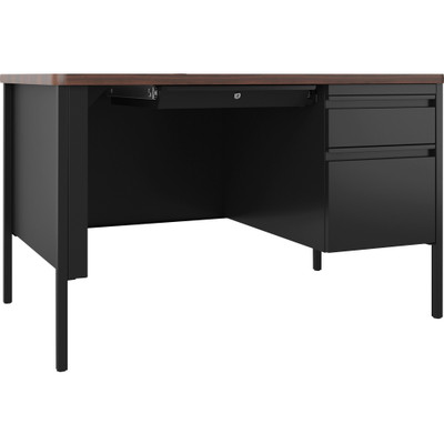 Lorell Fortress Series 48" Right-Pedestal Teachers Desk - 29.5" Height x 48" Width x 30" DepthBox, File Drawer(s) - Single Pedestal on Right Side - T-mold Edge - 1 Each