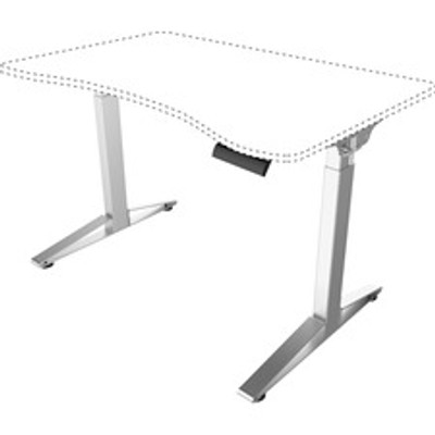 Safco Defy Electric Desk Adjustable Base - Silver Base - Height Adjustable - 26" to 46" Adjustment - 48" Height x 45.50" Width x 28" Depth - Assembly Required - 1 Each