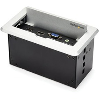 StarTech.com Conference Table Connectivity Box for A/V - 4K - Cable Box - Silver - 6.70" Length - 1 Each - TAA Compliant
