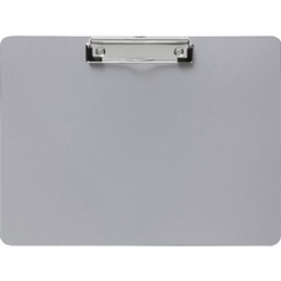 Business Source Landscape Plastic Clipboard - 8 1/2" x 11" Sheet Size - Plastic - Silver - 1 Each