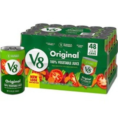 V8 Original 100% Vegetable Juice - Ready-to-Drink - 5.50 fl oz (163 mL) - 48 / Carton