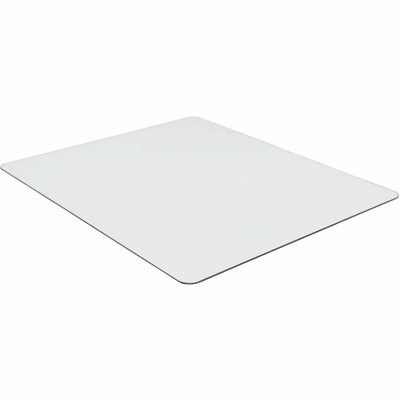 Lorell Tempered Glass Chairmat - Carpet, Hardwood Floor, Marble - 50" Length x 44" Width x 0.250" Thickness - Rectangular - Tempered Glass - Clear - 1 Each