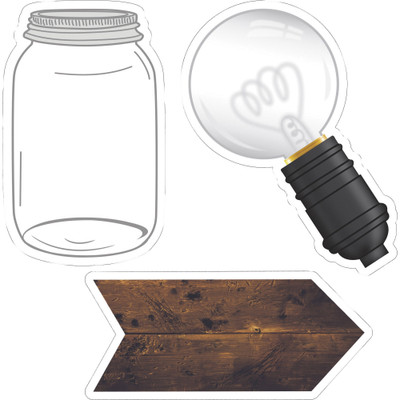 Carson Dellosa Education Industrial Chic Colorful Cut-Outs Combo Set - 108 x Cutout Shape - Multicolor - Card Stock - 3 / Set