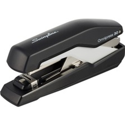Swingline Omnipress 30 Stapler - Staples Upto 30 Sheet - Holds Upto 210 Staple - Full Strip - Staple Size: 0.25" - Black, Gray - 1 Each