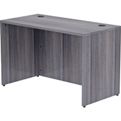 Lorell Essentials Series Rectangular Desk Shell - 29.5" Height x 48" Width x 24" Depth, x 1" Thickness Top - Laminate, Weathered Charcoal Table Top - Grommet - 1 Each