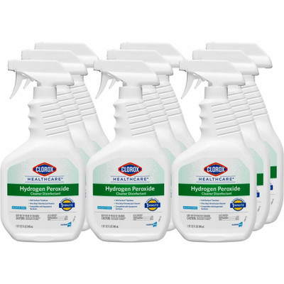 Clorox Healthcare Hydrogen Peroxide Cleaner Disinfectant Spray - 32 fl oz (1 quart) - Bleach-free, Antibacterial - Clear - 216 / Bundle