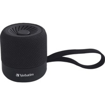 Verbatim Portable Bluetooth Speaker System - Black - 100 Hz to 20 kHz - TrueWireless Stereo - Battery Rechargeable - 1