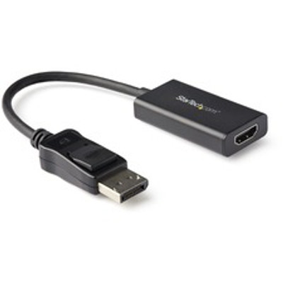 StarTech.com DisplayPort To HDMI Adapter with HDR - 4K 60Hz - Black - 1 x 20-pin DisplayPort 1.4 Digital Audio/Video - Male - 1 x 19-pin HDMI 2.0b Digital Audio/Video - Female - Black - 1 Each