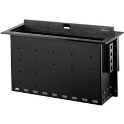 StarTech.com Dual-Module Conference Table Connectivity Box with Cable Organizer - Cable Box - Black - 6.50" Length - Aluminum, Steel - 1 Each