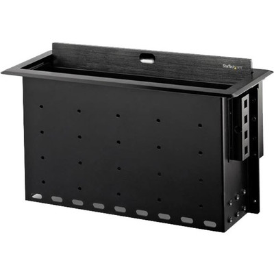 StarTech.com Dual-Module Conference Table Connectivity Box with Cable Organizer - Cable Box - Black - 6.50" Length - Aluminum, Steel - 1 Each